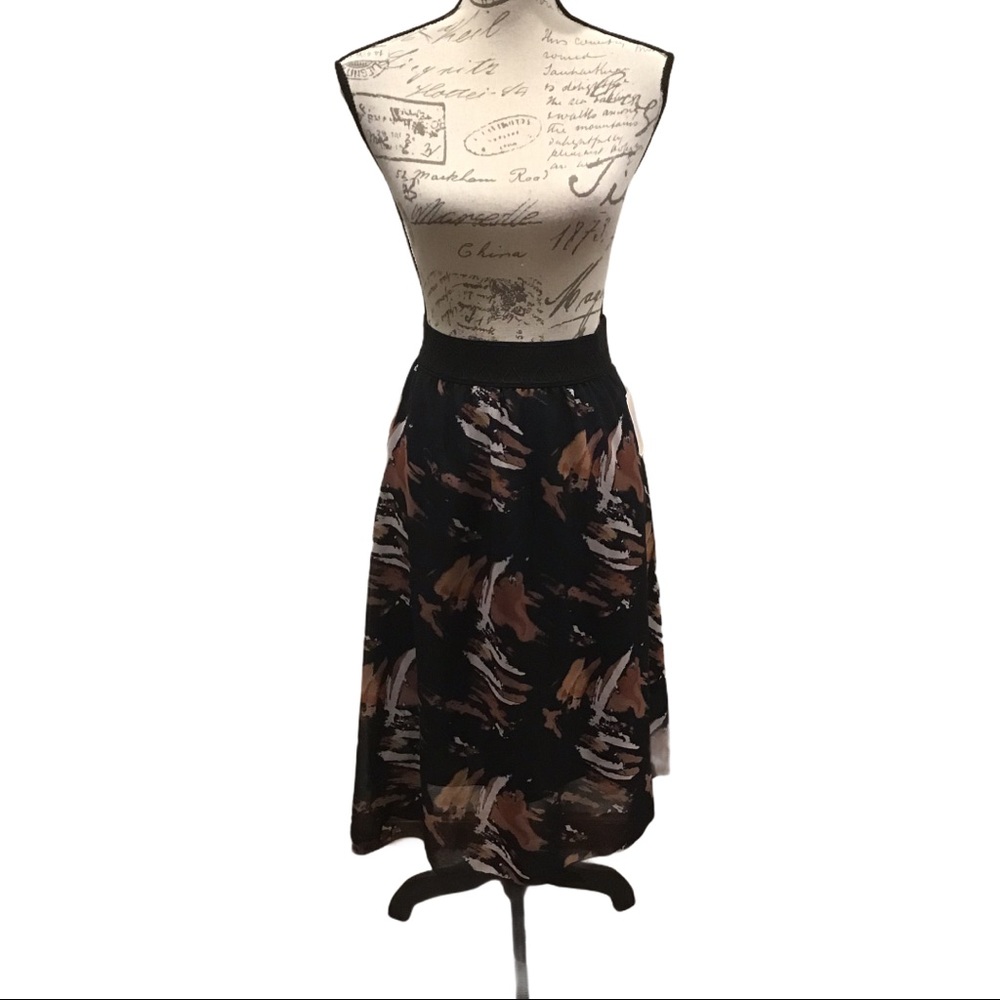 LulaRoe Lola Skirt Black and Brown XS